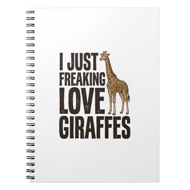 Funny Giraffe Lover Vintage Engraving Shirt Design Notebook (Front)