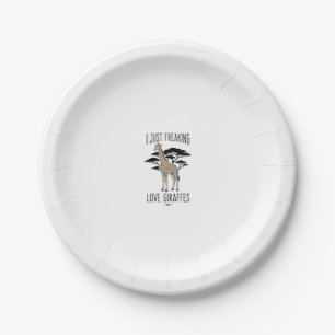 Funny Giraffe Lover Vintage Engraving Shirt Design Paper Plate