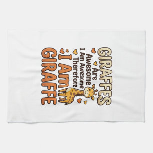 Funny Giraffe Lover Vintage Engraving Shirt Design Tea Towel