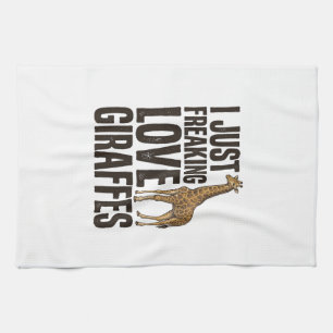 Funny Giraffe Lover Vintage Engraving Shirt Design Tea Towel