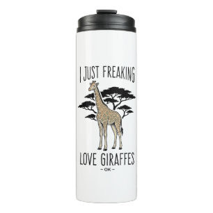 Funny Giraffe Lover Vintage Engraving Shirt Design Thermal Tumbler