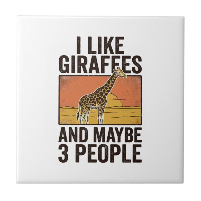 Funny Giraffe Lover Vintage Engraving Shirt Design Tile (Front)