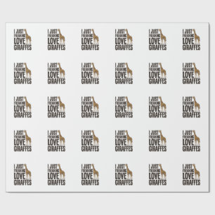Funny Giraffe Lover Vintage Engraving Shirt Design Wrapping Paper