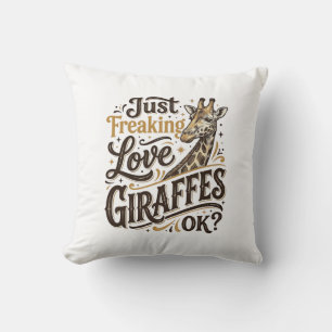 Funny Giraffe Lover Vintage Typography Shirt Desig Cushion
