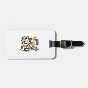 Funny Giraffe Lover Vintage Typography Shirt Desig Luggage Tag