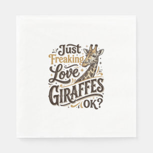Funny Giraffe Lover Vintage Typography Shirt Desig Napkin