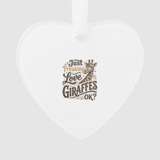 Funny Giraffe Lover Vintage Typography Shirt Desig Ornament
