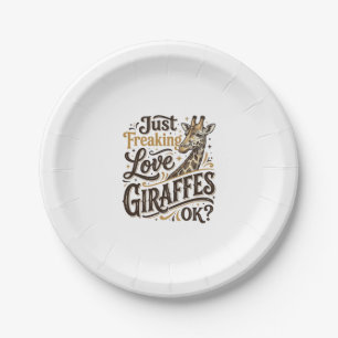 Funny Giraffe Lover Vintage Typography Shirt Desig Paper Plate