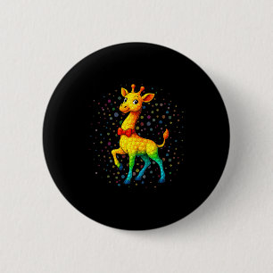 Funny Giraffe Lovers Polka Dots Happy Dot Day Boys 6 Cm Round Badge