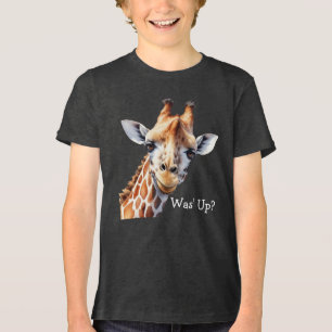 Funny Giraffe Lover's T-shirt, Was' Up?  Tri-Blend Shirt