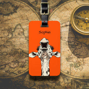 Funny Giraffe Luggage Tag