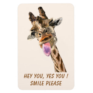 Funny Giraffe Magnet - Custom Text