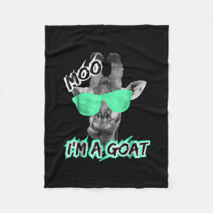 Funny Giraffe Moo Im A Goat Cute Zoo Animal Gift Fleece Blanket