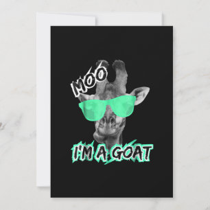 Funny Giraffe Moo Im A Goat Cute Zoo Animal Gift Invitation