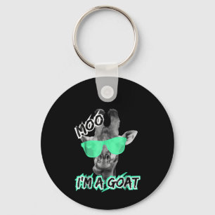 Funny Giraffe Moo Im A Goat Cute Zoo Animal Gift Key Ring
