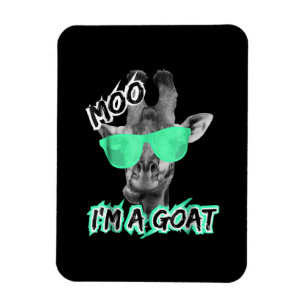 Funny Giraffe Moo Im A Goat Cute Zoo Animal Gift Magnet