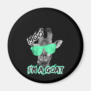 Funny Giraffe Moo Im A Goat Cute Zoo Animal Gift Magnet