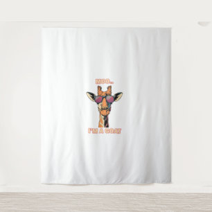 Funny Giraffe Moo Tapestry