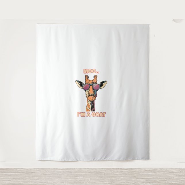 Funny Giraffe Moo   Tapestry (Front)