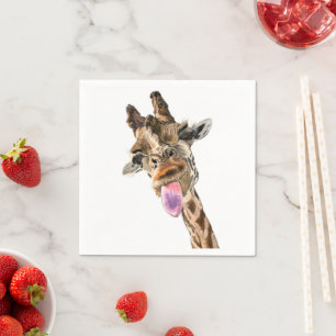 Funny Giraffe Napkins Smile