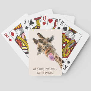 Funny Giraffe Playing Cards - Custom Text