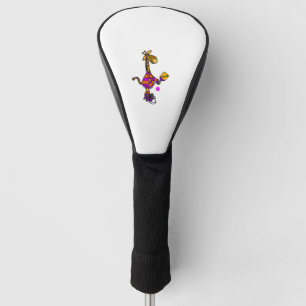 Funny Giraffe Playing Pickleball  Golf Head Cover
