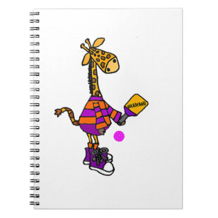 Funny Giraffe Playing Pickleball  Notebook