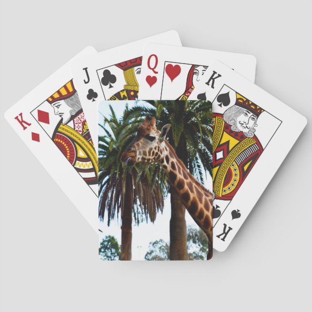 Funny Giraffe Poking Out Tongue, Playing Cards (Back)