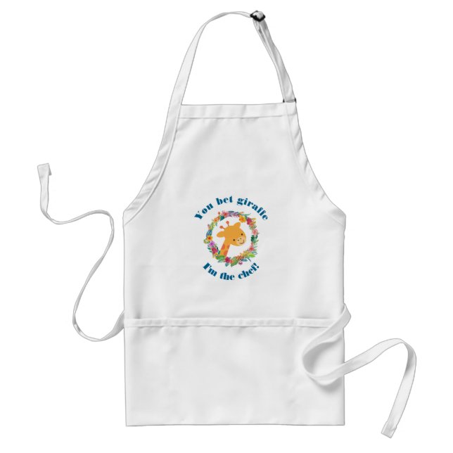 Funny Giraffe Pun Chef's Standard Apron (Front)