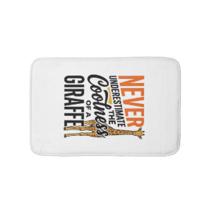 Funny Giraffe Quote Vintage Vector T-Shirt Design_ Bath Mat