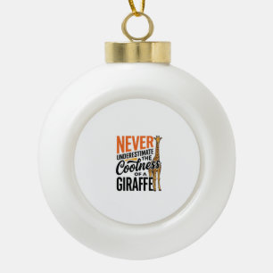 Funny Giraffe Quote Vintage Vector T-Shirt Design_ Ceramic Ball Christmas Ornament