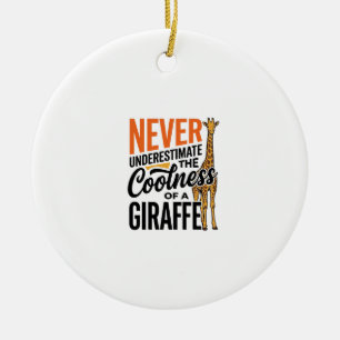 Funny Giraffe Quote Vintage Vector T-Shirt Design_ Ceramic Tree Decoration