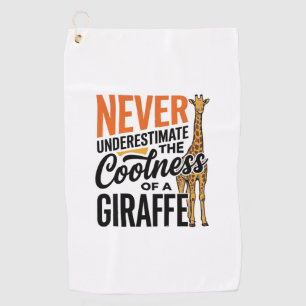 Funny Giraffe Quote Vintage Vector T-Shirt Design_ Golf Towel