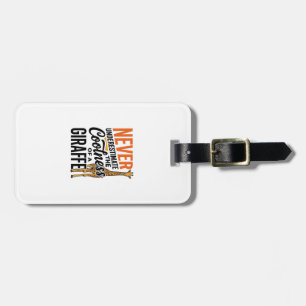 Funny Giraffe Quote Vintage Vector T-Shirt Design_ Luggage Tag