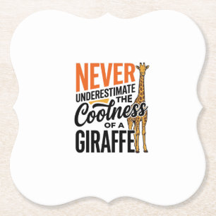 Funny Giraffe Quote Vintage Vector T-Shirt Design_ Paper Coaster