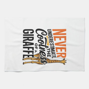 Funny Giraffe Quote Vintage Vector T-Shirt Design_ Tea Towel