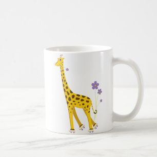 Funny Giraffe Roller Skating Coffee Mug