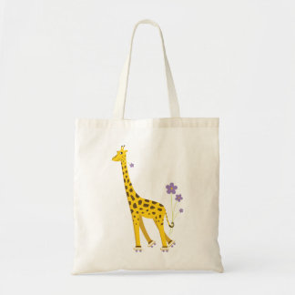 Funny Giraffe Roller Skating Tote Bag