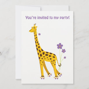 Funny Giraffe Rollerskating