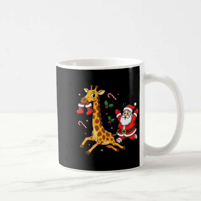 Funny Giraffe Santa Claus Boots Christmas Womens M Coffee Mug (Right)