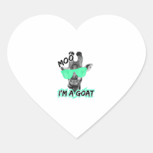 Funny Giraffe Shirt Moo I'm A Goat Cute Zoo Animal Heart Sticker