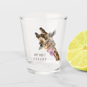 Funny Giraffe Shot Glass Cheers - Custom Text