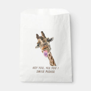 Funny Giraffe Smile Favour Bag - Custom Text