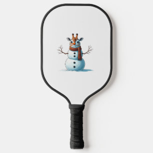 Funny Giraffe Snowman Scarf Christmas Womens Mens  Pickleball Paddle