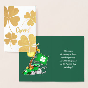 Funny Giraffe St.Patrick's Day  Foil Card
