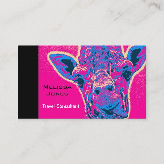 Funny Giraffe Sticking out his Tongue Business Card (Front)