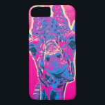 Funny Giraffe Sticking out his Tongue iPhone 8/7 Case<br><div class="desc">A funny pose from a cute giraffe -  sticking out his tongue! Funky cheerful neon colours of pink and blue. Has a  fun sixties retro pop art feel to it.</div>