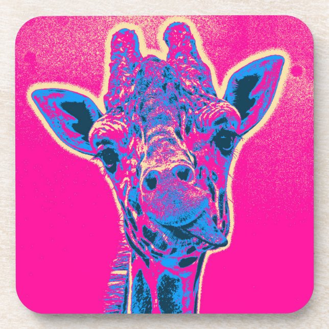 Funny Giraffe Sticking out his Tongue Coaster (Front)