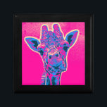 Funny Giraffe Sticking out his Tongue Gift Box<br><div class="desc">A funny pose from a cute giraffe -  sticking out his tongue! Funky cheerful neon colours of pink and blue. Fun sixties retro pop art style.</div>