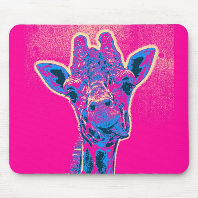 Funny Giraffe Sticking out his Tongue Mouse Mat (Front)